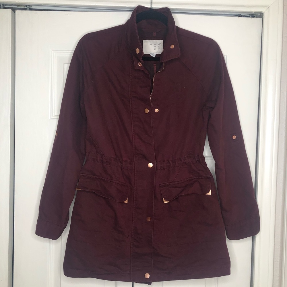 Maroon Jacket with Rose Gold Details